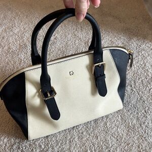 Kate Spade Cream and Black Structured Handbag